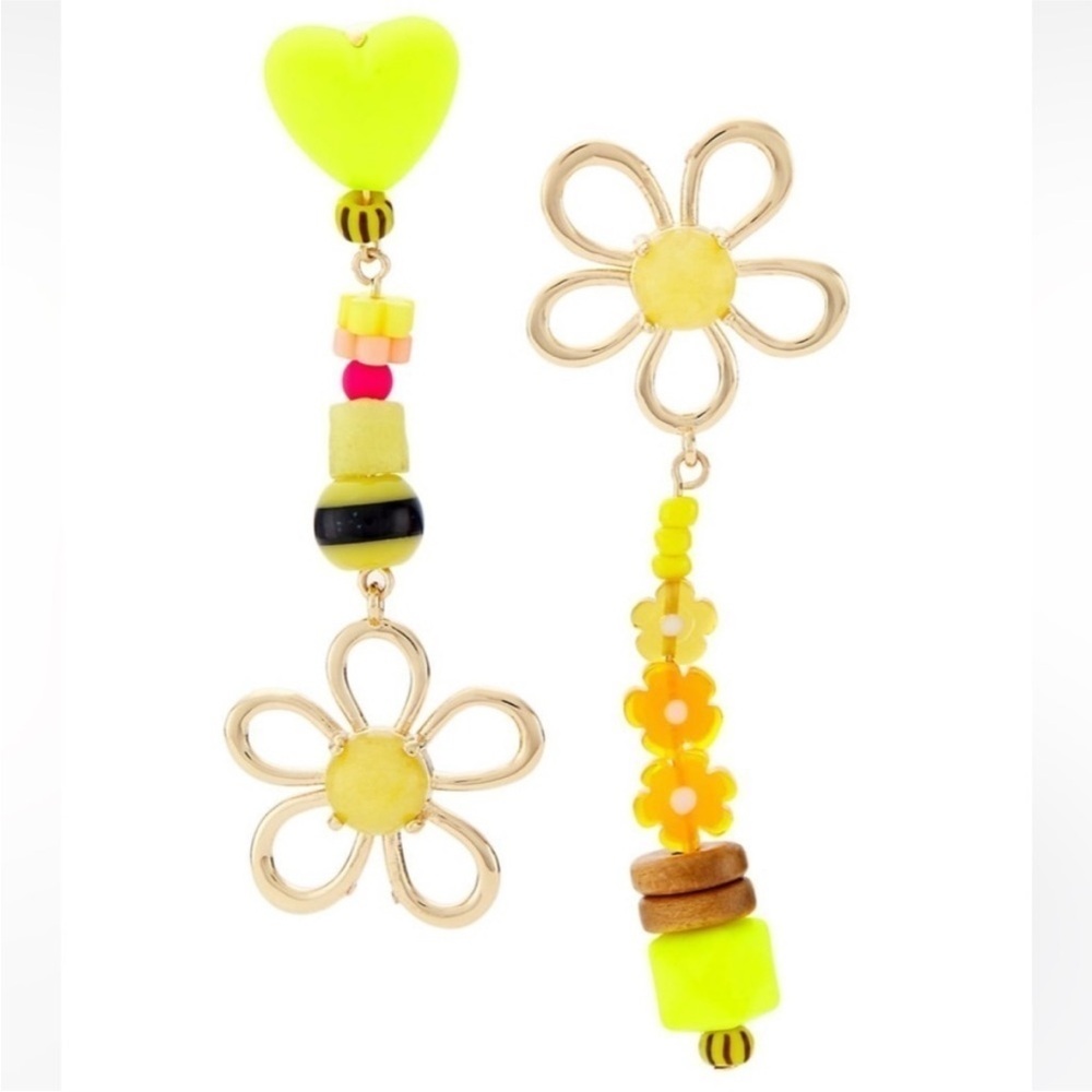 DANNIJO Yellow and Gold Flower Earrings
